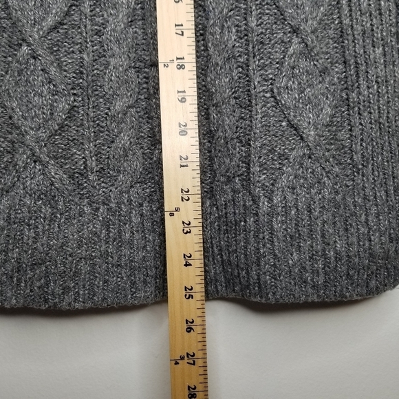 ABERCROMBIE & FITCH Fisherman Cable Knit Sweater Cowl Neck Grey Women's Small - Picture 10 of 10